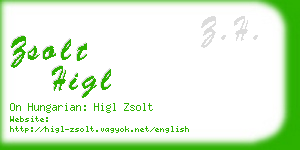 zsolt higl business card